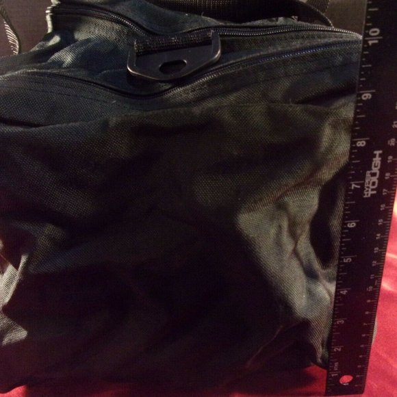 VINTAGE CAMP INN BLACK CABVAS LARGE DUFFLE BAG W/ HAND STRAPS SI1042 - Picture 5 of 12